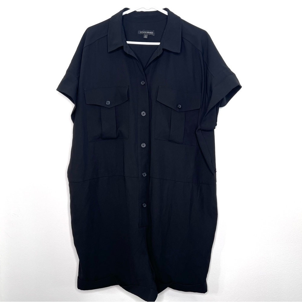 Banana Republic Black Button-Up Jumpsuit